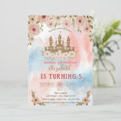 Invitation Château de la Parties scintillant d'or, Aquarelle (Debout devant)