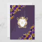 Invitation Château de la Princesse Purple & Gold Quinceañera (Dos)