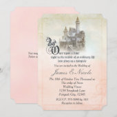 Invitation Château de Mariage de Conte de Fées Rose Rêveur po (Devant / Derrière)