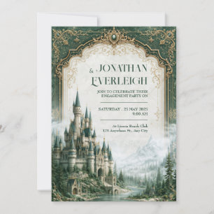 Invitation Château de mariage de la montagne d'émeraude