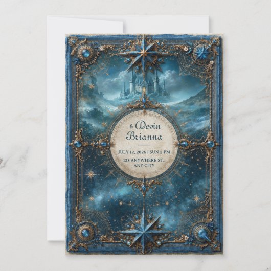 Invitation Château de mariage étoile de saphir (Devant)