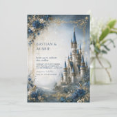Invitation Château de mariage étoilé saphir (Debout devant)