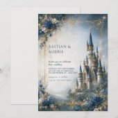 Invitation Château de mariage étoilé saphir (Devant / Derrière)