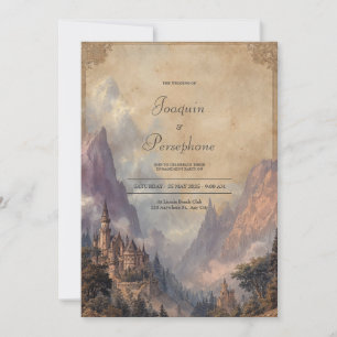 Invitation Château de montagne de fantasy épique cadre antiqu