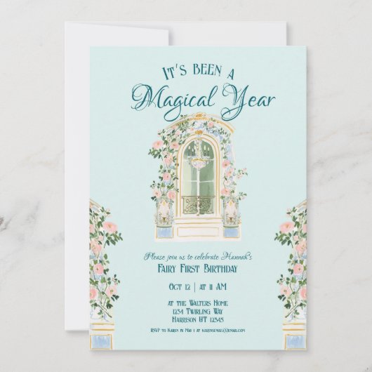Invitation Château de Princesse de Conte de Fées pour un Prem (Devant)