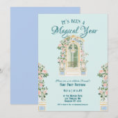 Invitation Château de Princesse de Conte de Fées pour un Prem (Devant / Derrière)