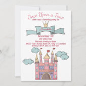 Invitation Château de Princesse de Conte de Fées Rose Mignon (Devant)
