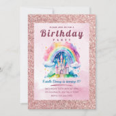 Invitation Château de Princesse Enchantée Anniversaire (Devant)