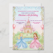 Invitation Château de Princesse Fête d'anniversaire 6 ans (Devant)