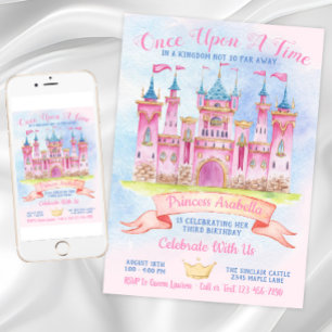 Invitation Château de Princesse Fête d'anniversaire de Prince