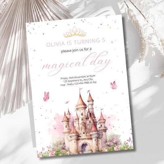 Invitation Château de Princesse Fille de l'anniversaire Conte