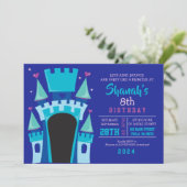 Invitation CHÂTEAU DE PRINCESSE MAISON À REBONDIR Fête d'anni (Debout devant)