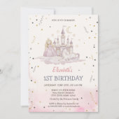 Invitation Château de princesse Poney Aquarelle (Devant)