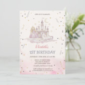 Invitation Château de princesse Poney Aquarelle (Debout devant)
