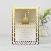 Invitation Château De Rêves D'Argent Dans Le Baby shower Des  (Debout devant)