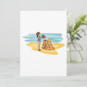 Invitation Château de sable de plage (Debout devant)