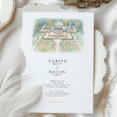 Invitation Château de Villette France Watercolor Wedding