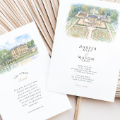Invitation Château de Villette France Watercolor Wedding
