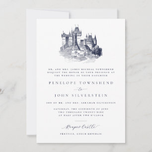 Invitation Château Élégant Illustration Mariage Formel