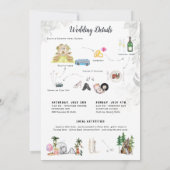 Invitation Château Élégant | Week-end de mariage illustré (Dos)
