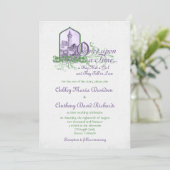 Invitation Château Fairytale Violet Vert Une Fois Sur Mariage (Debout devant)