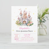 Invitation Château Fleurs Coeurs Conte de Fées (Debout devant)