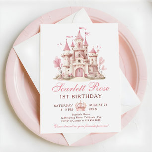 Invitation Château Floral de la Princesse Rose pour une fête