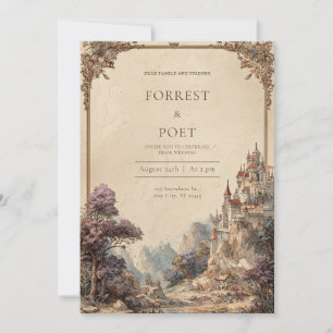 Invitation Château Floral Montagnard de Fantaisie Rétro Maria