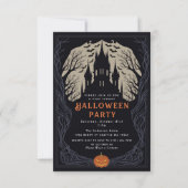 Invitation Château gothique éffrayant Fête d'Halloween (Devant)