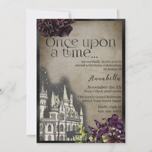 Invitation Château gothique Fairy Tale Thème (Devant)