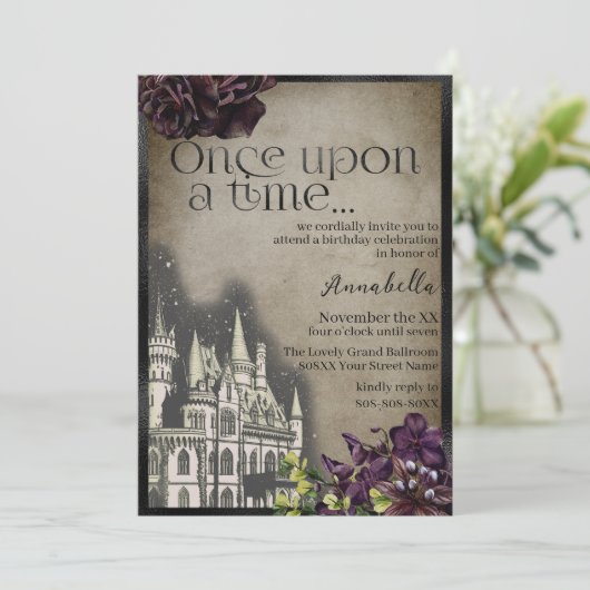 Invitation Château gothique Fairy Tale Thème (Debout devant)