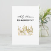 Invitation Château héraldique vintage #2 Crest Faux Gold (Debout devant)