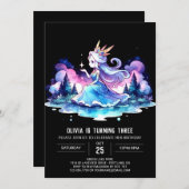 Invitation Château Magique Princesse Anniversaire (Devant / Derrière)