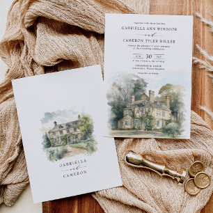 Invitation Château Majestic Manor Anglais Destination Mariage