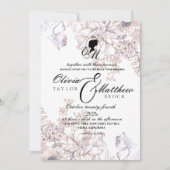 Invitation Château Mariage Jardin Flora Beige Élégant Script (Devant)