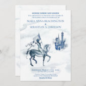 Invitation *~* Château médiéval Chevalier à cheval Mariage (Devant / Derrière)