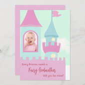 Invitation Chateau mignon Chaque princesse a besoin d'une God (Devant / Derrière)