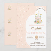 Invitation Château Mignon Étoiles Anniversaire (Devant / Derrière)
