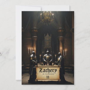 Invitation *~* Château Moyen Thème 3 CHEVALIERS AP88 Annivers