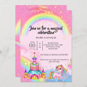 Invitation Château mythique de la parties scintillant de ciel