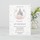 Invitation Château Nuages Princesse Anniversaire Conte de Fée (Debout devant)
