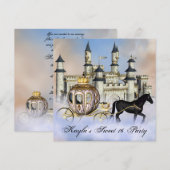 Invitation Château Nuages Princesse Conte de Fées Douzième Fê (Devant / Derrière)