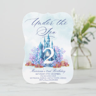 Invitation Château Océan Aquarelle Sous la Mer Anniversaire