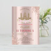 Invitation Château Paillettes Dorées, Dégoulinade de Rose Gol (Debout devant)