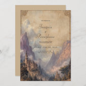 Invitation Château Peaks Mariage forestier enchanté (Devant / Derrière)