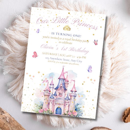 Invitation Château Princess Anniversaire Fairytale Princess 1