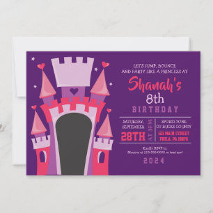 INVITATION CHÂTEAU PRINCESS BOUNCE MAISON D'ANNIVERSAIRE