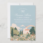 Invitation Château Princess Floral Fairytale Anniversaire (Devant)