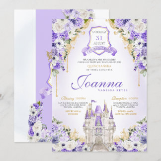 Invitation Château Princess Royal Lavender Quinceanera