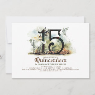 Invitation Château Princesse 15ème anniversaire Quinceañera